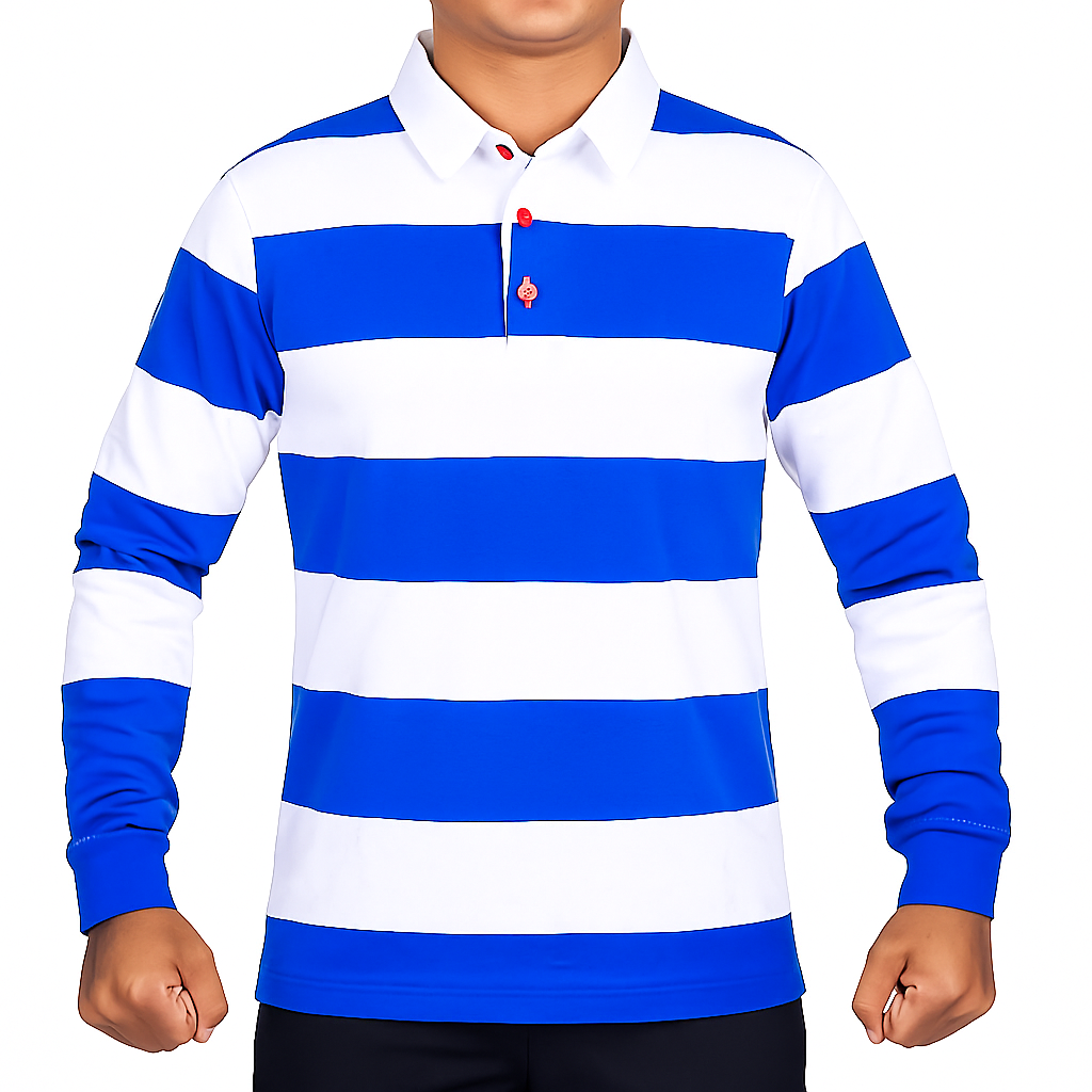 JDT Rugby Polo White Blue
