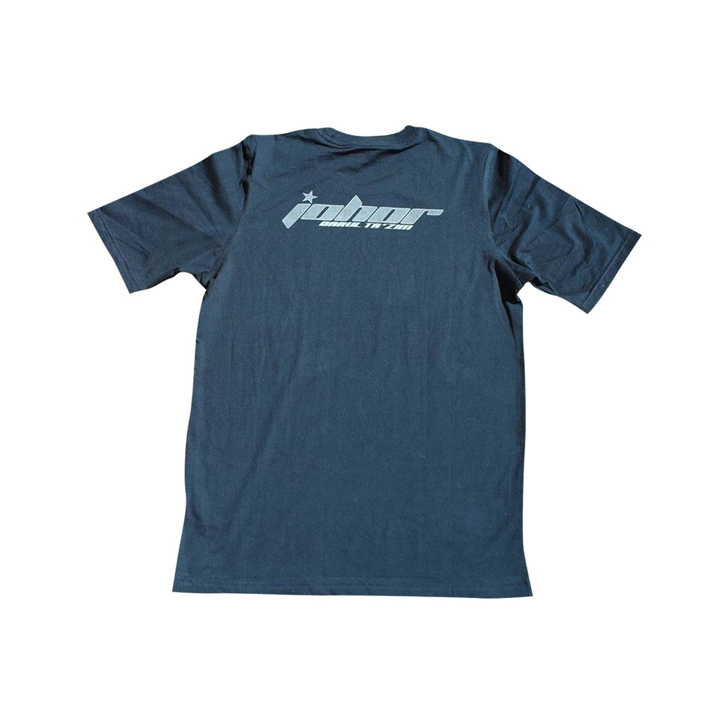 JDT Round Neck T-Shirt Flocking- Black