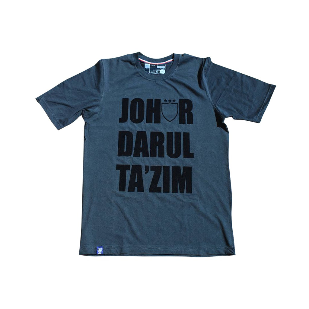 JDT Round Neck T-Shirt Flocking- Black